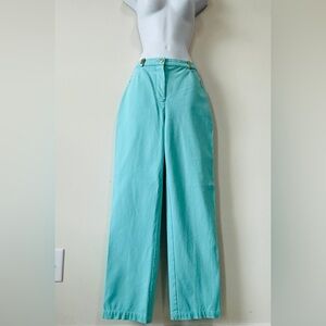 St John Turquoise 5 Pocket High Waist Straight Leg Jeans Size 6